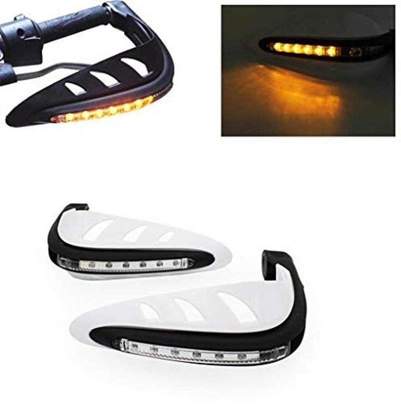 PA Motorcycle Handguards with LED Light for 7/8" Grips - 300 X 140 X 110mm (White) for Bajaj Pulsar 220 (PA-HANDLE-GUARD-WHITE-1016) - Image 4