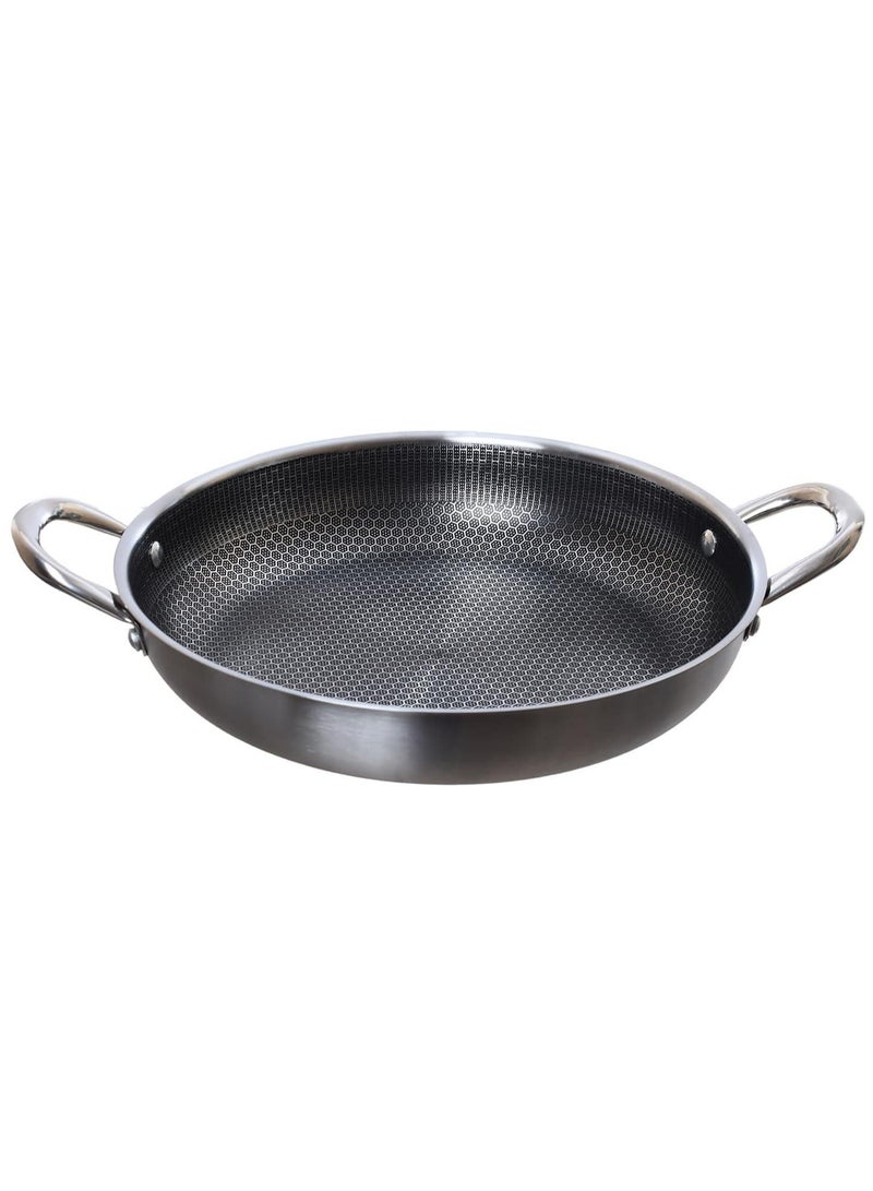 Non-stick Stainless Steel Frying Pan With Two Hands - 26CM - Image 1