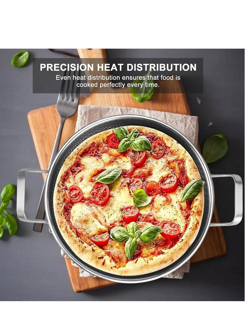 Non-stick Stainless Steel Frying Pan With Two Hands - 26CM - Image 3