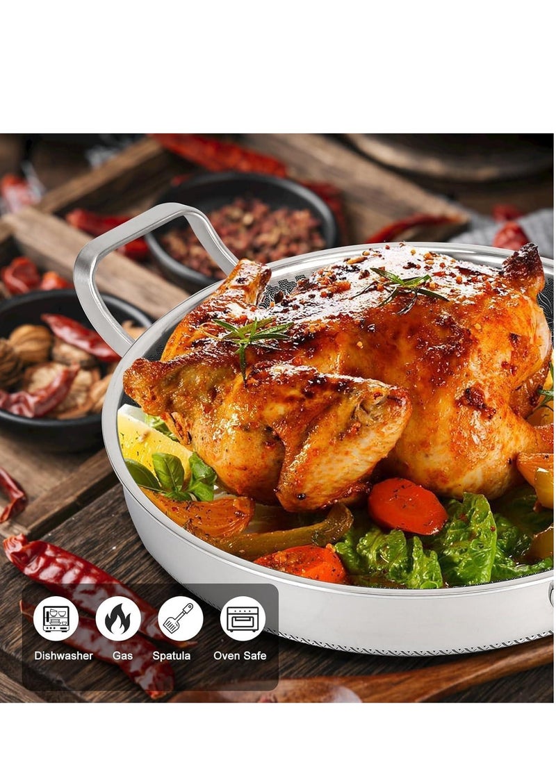 Non-stick Stainless Steel Frying Pan With Two Hands - 26CM - Image 4