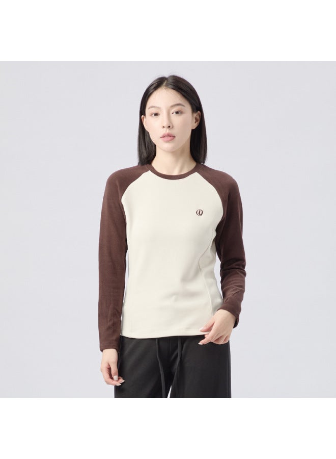 Wool Contrasting Raglan Sleeves Autumn And Winter German Velvet Bottoming Shirt For Men And Women, Soft And Waxy Loose Couple Warm Long-sleeved T-shirt