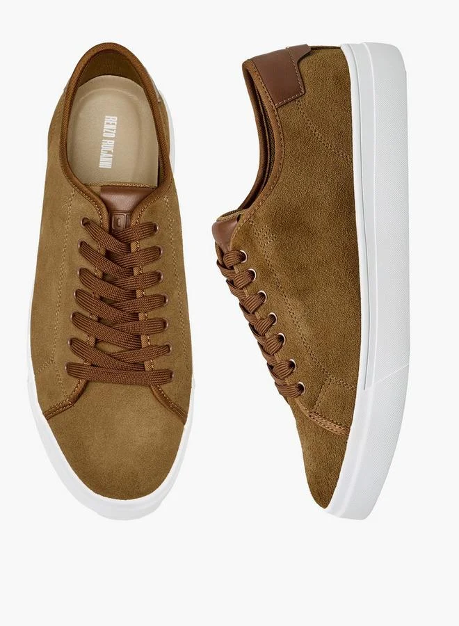 Men Textured Lace-Up Ankle Sneakers