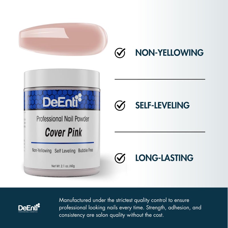 DeEnti Acrylic Nail Powder - 2oz Cover Pink|Professional Grade, Bubble-Free Acrylic Powder for Nails | Long-Lasting, Chip-Resistant Nail Acrylic Powder for Carving, Extensions & Fake Nails - Image 3