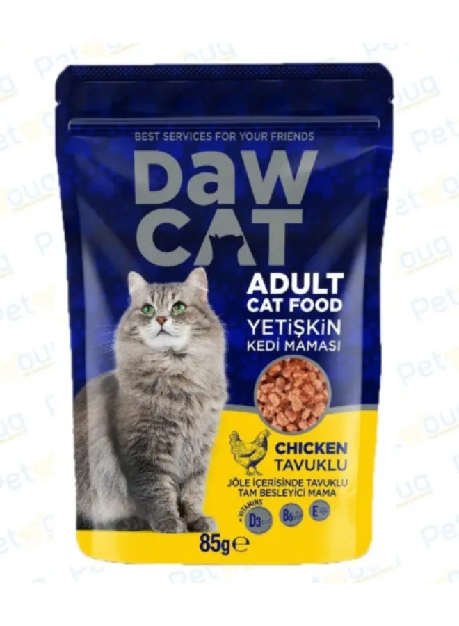 Dawcat Chicken Recipe Adult Wet Cat Food Pouch - 85g