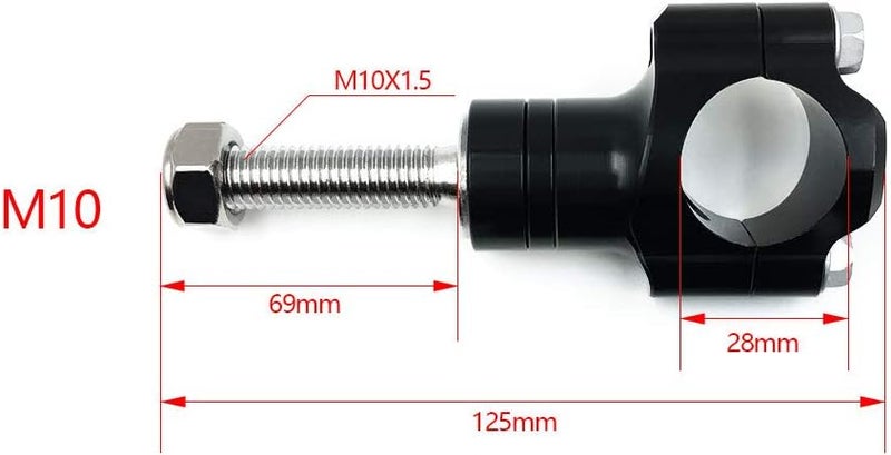OTOM Motorcycle Handlebar Clamp CNC Aluminum Alloy Bar Clamps 28mm or 1 1/8" For CR WR KXF RMZ CRF HandleBar Riser (Black, 10mm) - Image 4