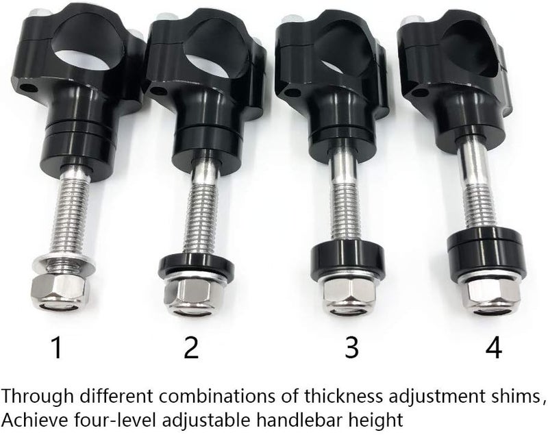 OTOM Motorcycle Handlebar Clamp CNC Aluminum Alloy Bar Clamps 28mm or 1 1/8" For CR WR KXF RMZ CRF HandleBar Riser (Black, 10mm) - Image 2