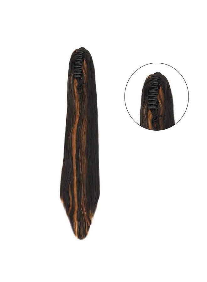 Paradise Straight Clutcher Ponytail Hair Extensions For Women And Girls 150Gram Pack Of 1Pc (Golden Highlights)  - Image 4
