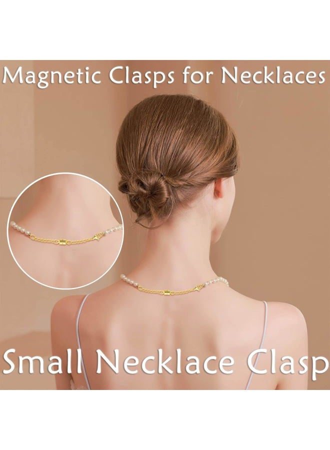 Qulltk Magnetic Necklace Extender Silver and 14K Gold Adjustable Chain Extenders for Necklaces,Magnetic Necklace Clasps and Closures with Extender Chains - Image 5