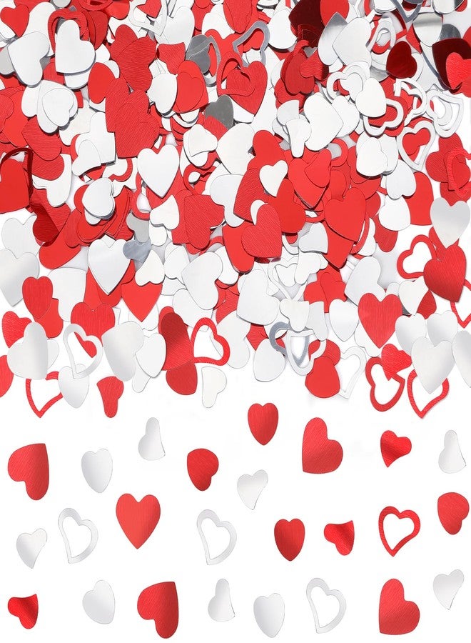MARFOREVER Valentines Day Confetti, Red Heart Glitter Confetti Valentine's Day Metallic Foil Heart Love Table Scatter Sprinkles Sequins for Wedding Bridal Shower Birthday Party Favors Decorations - Image 1