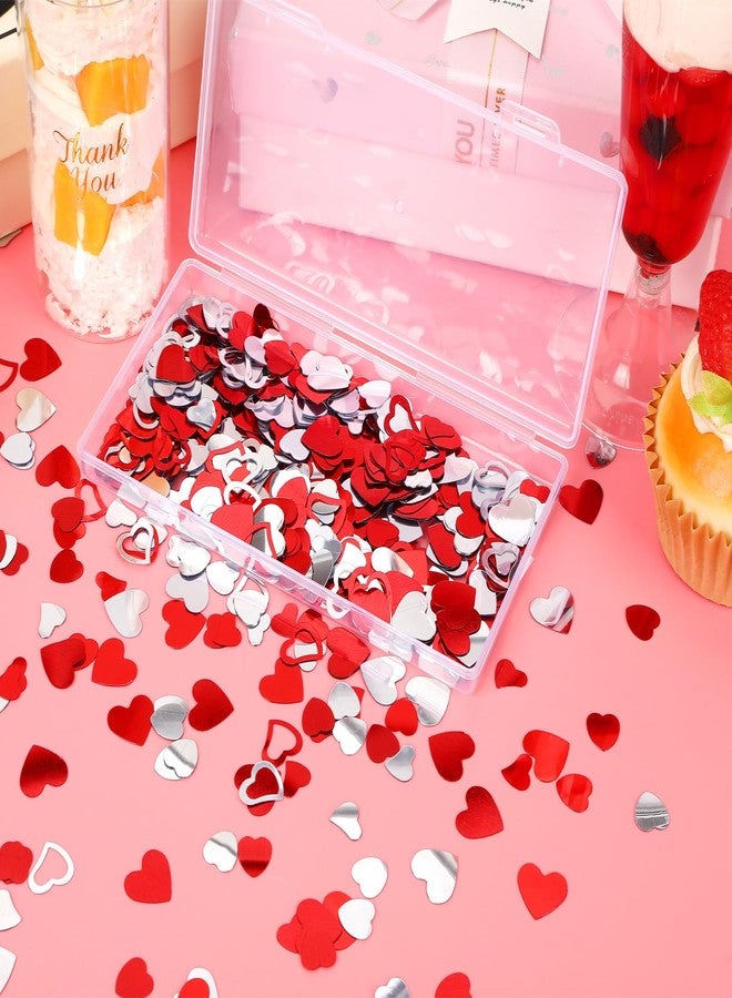 MARFOREVER Valentines Day Confetti, Red Heart Glitter Confetti Valentine's Day Metallic Foil Heart Love Table Scatter Sprinkles Sequins for Wedding Bridal Shower Birthday Party Favors Decorations - Image 2