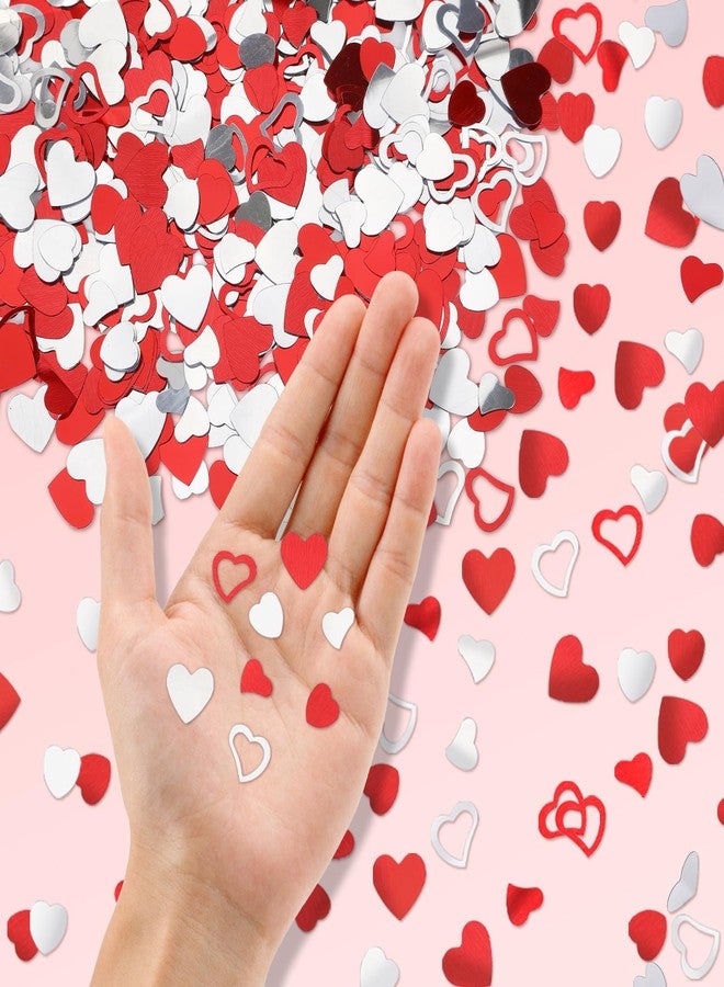 MARFOREVER Valentines Day Confetti, Red Heart Glitter Confetti Valentine's Day Metallic Foil Heart Love Table Scatter Sprinkles Sequins for Wedding Bridal Shower Birthday Party Favors Decorations - Image 4
