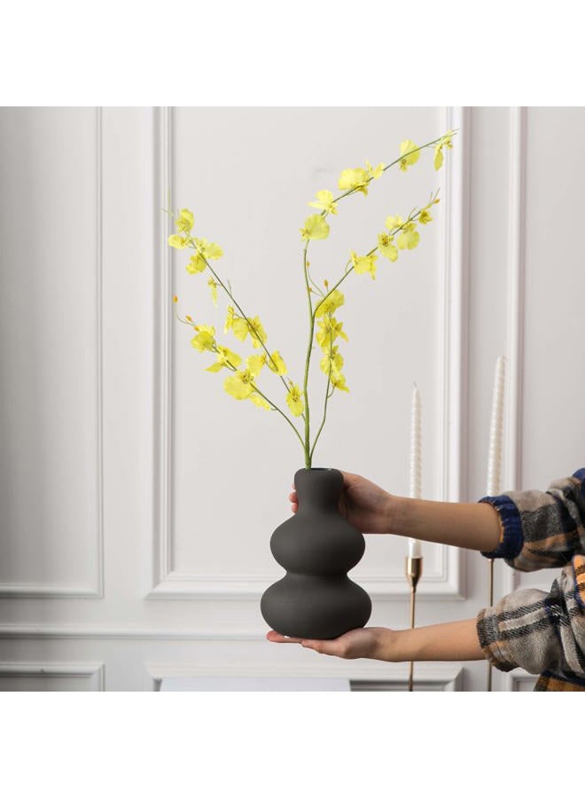 Tenforie Flower Vase Ceramic Vases for Decor, Flower Vase for Home Decor Living Room, Home, Office, Centerpiece,Table and Wedding Dark Grey - Image 4