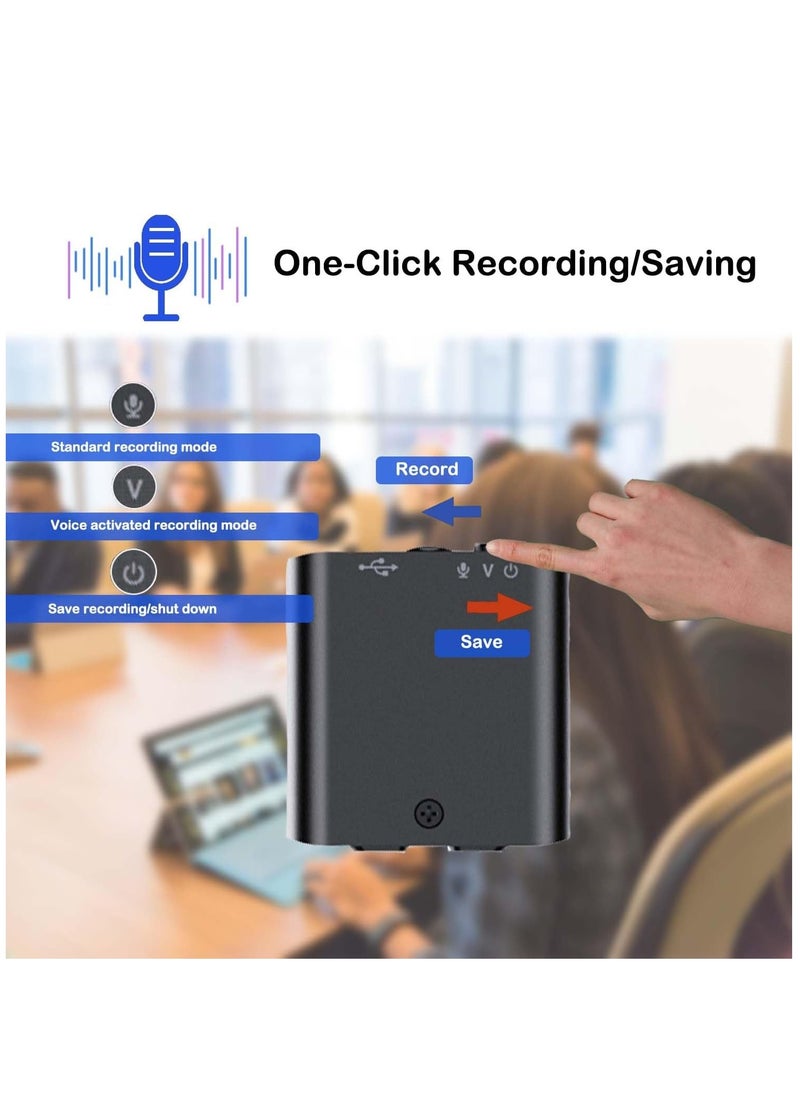 AMBERJACK Voice Recorder with Magnet Voice Activation 16GB Mini Audio Recorder USB Rechargeable Sound Recorder for Meetings Interviews Lessons  - Image 2