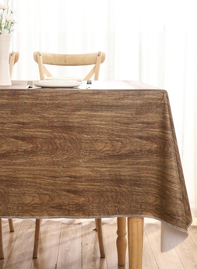 Walrus Heavy Duty Vinyl Tablecloth with Flannel Backing Waterproof Oil-Proof Plastic Table Cloth Stain-Resistant Wipeable Rectangle or Square Table Cover for Indoor and Outdoor (Wood, 54X54 Inch) - Image 5