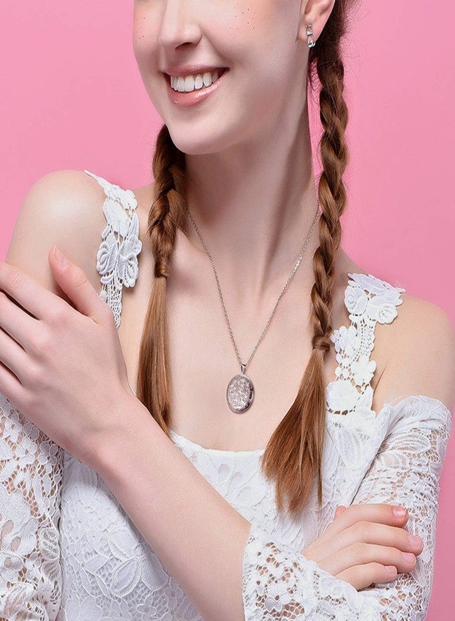 YOUFENG Locket Necklace that Holds Pictures Flower Lockets Necklaces Pendant Birthday Gifts Jewelry Gold-plated Round - Image 5