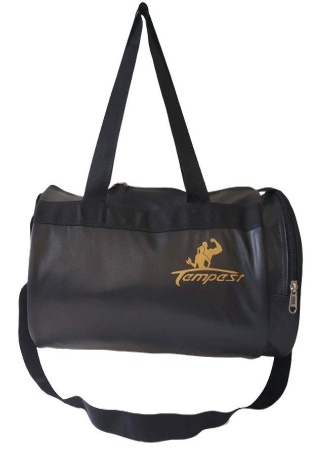 TEMPEST Leatherette Gym Bag Duffel Bag for Fitness Freaks (Black) - Image 2