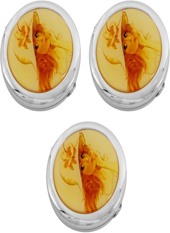 Stephanie Imports Set of 3 Double Sided Magnifying Round Compact Mirrors with Printed Insert (Gatsby Sun Hat) - Image 2