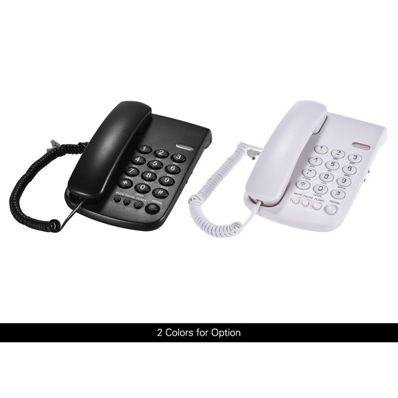 Portable Corded Telephone: White ABS Material, Battery-free Energy-saving - Mute Pause Flash Redial Functions, Wall Mountable Telephone for Home Office Desktop Use - Image 4