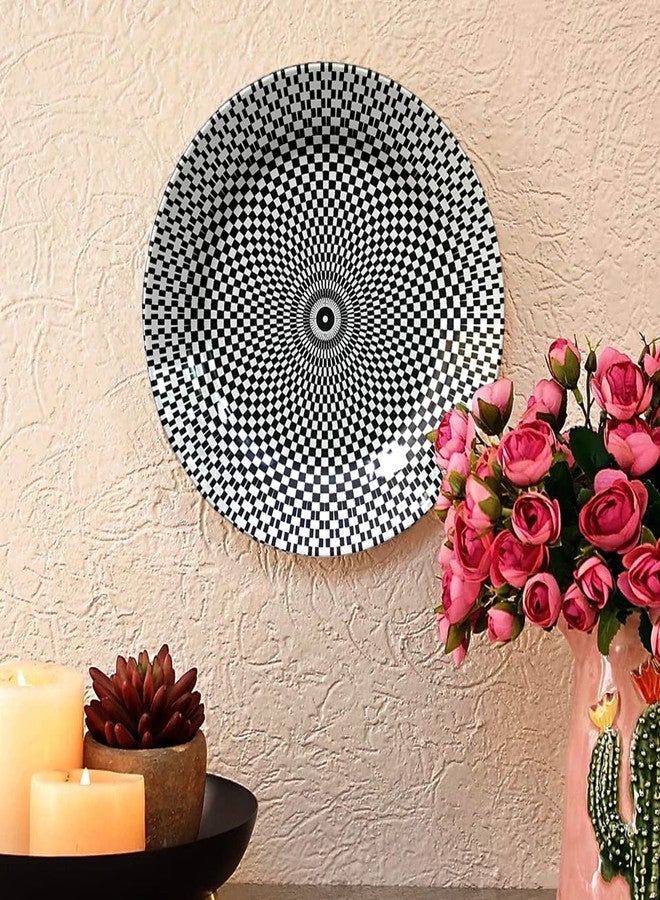 JIKRAA® Fine Art Ceramic Decorative Designer Wall and Table Top Plate/Platter with Stand and Hook, Decorative Wall Plates for Living Room, Decorative Wall Plates for Home I 8 Inch - Image 1