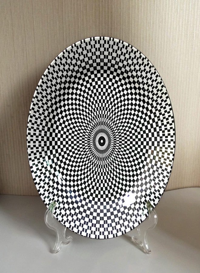 JIKRAA® Fine Art Ceramic Decorative Designer Wall and Table Top Plate/Platter with Stand and Hook, Decorative Wall Plates for Living Room, Decorative Wall Plates for Home I 8 Inch - Image 2