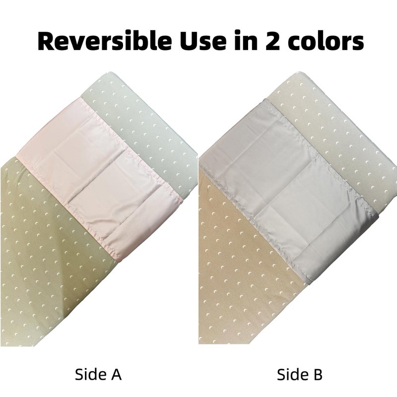 AKISS Satin Crib Sheet Pillow Cover Silk Bassinet Cradle Slip Reversible Use for Baby Girls Boys (Prism Pink & Light Grey) - Image 3