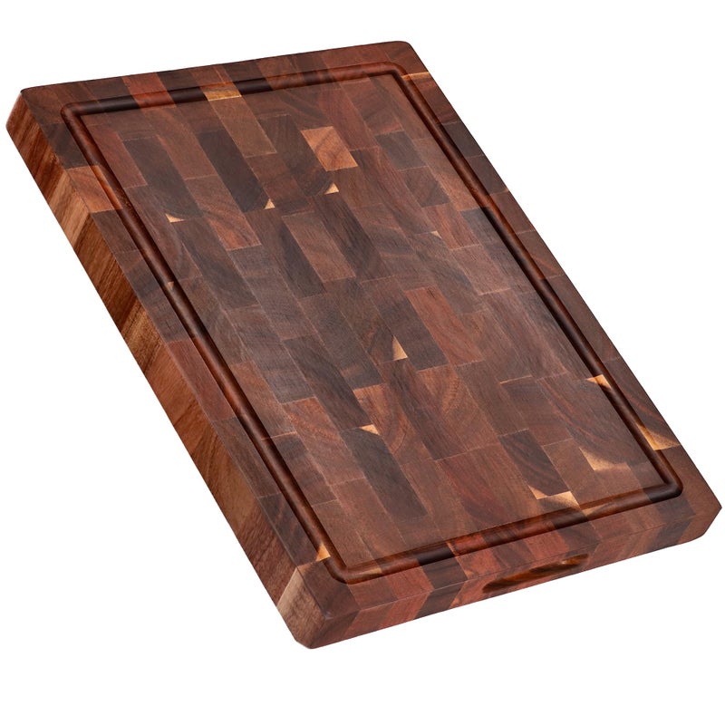 Ziruma End Grain Butcher Block Cutting Board [1.5" Thick]. Made of Acacia Wood and Conditioned with Beeswax, Flaxseed Oil & Lemon Oil. 16" x 11" Chopping Board by Ziruma. - Image 1