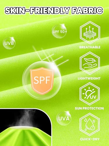 ZITY 7 Pack Mens Neon Long Sleeve Sun Protection Shirt Moisture Wicking Active Crew Neck T Shirts Running Gym Workout Tops - Image 5