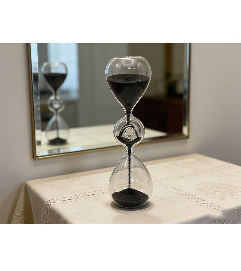1pc Black Sand Timer Clock Modern Desk Decor For Office Bedroom Study - Image 4