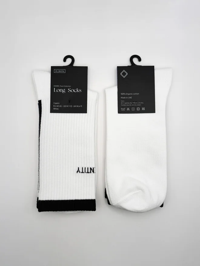 Unidentity White Organic Cotton Ankle Socks