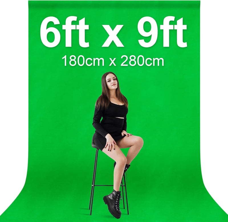 EMART Easy assemble 6x9ft/1.8x2.8m Green Screen, Chroma-Key Greenscreen Cloth Photography Background Photo Backdrop Sheet for Video Studio, Photoshoot, Live Streaming, Zoom, 4 Backdrop Clips Included Cross product combo compatible - Image 5