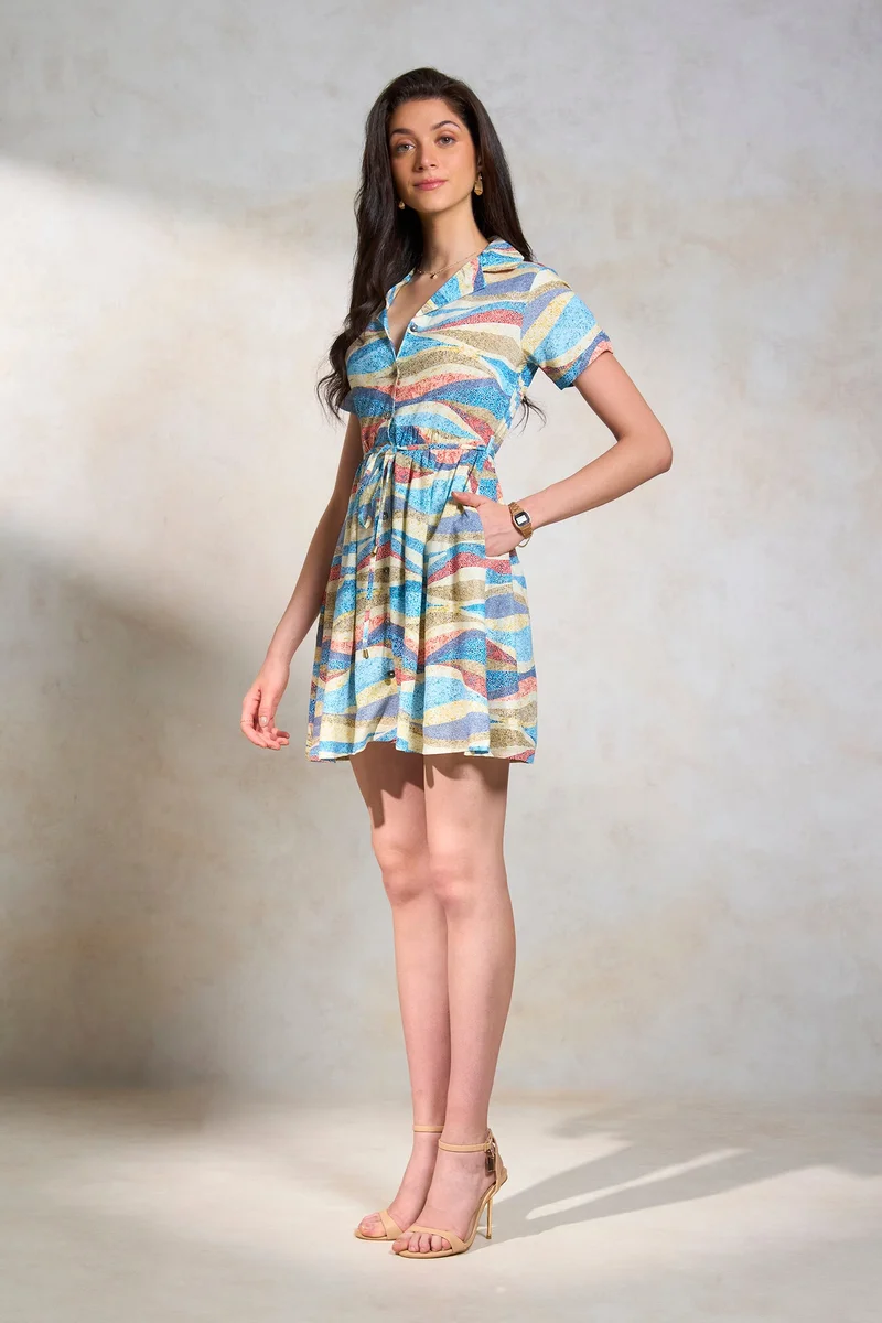 Virgio Striped Mini Dress