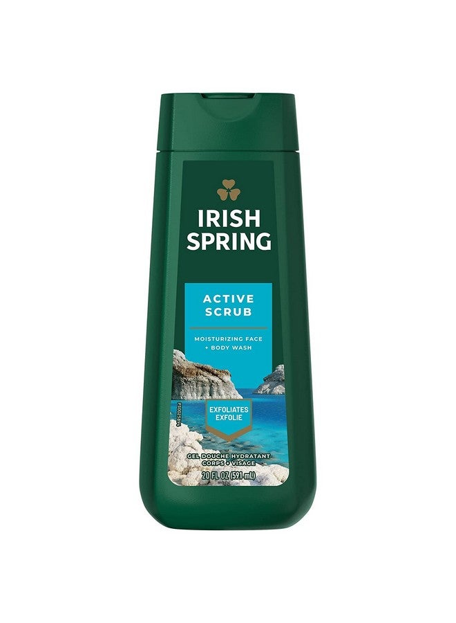 Irish Spring Mens Body Wash Active Scrub Exfoliating Body Wash Exfoliates Cleans Body Hands And Face Made With Biodegradable Cleansing Ingredients 20 Oz 591 Ml (Product Of Usa) - Image 1