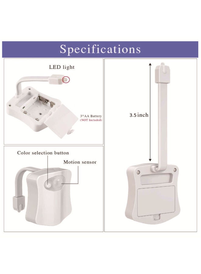 PopuLar 8-coLor 16-coLor LED Light ToiLet Sensor Light Hanging Human ToiLet Sensor ToiLet Seat Light Creative L-Color:8 Colors-Size:Bubble Bag  - Image 3