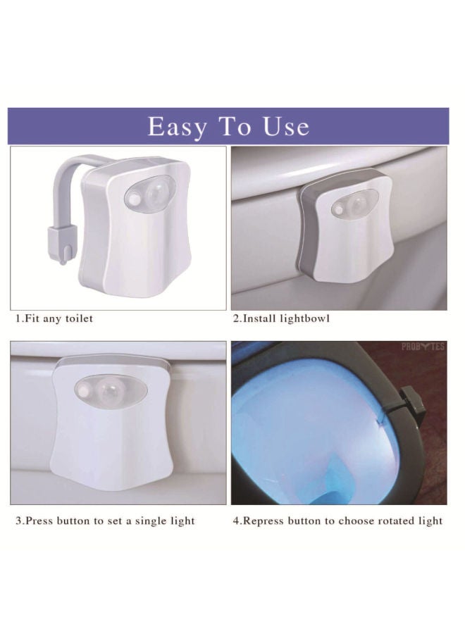 PopuLar 8-coLor 16-coLor LED Light ToiLet Sensor Light Hanging Human ToiLet Sensor ToiLet Seat Light Creative L-Color:8 Colors-Size:Bubble Bag  - Image 4