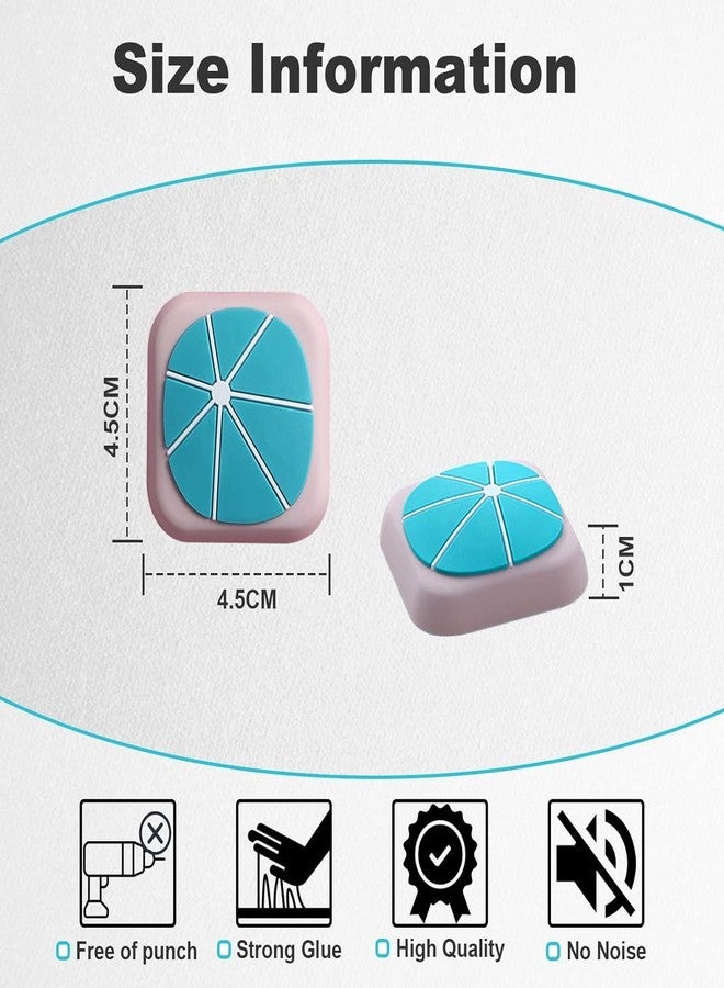 Potency Door Stopper Wall Protector, Self Adhesive Soft Bumper Guard Shield from Door Knobs, Washable for Home & Office (Pack of 6, Random Color) - Image 2