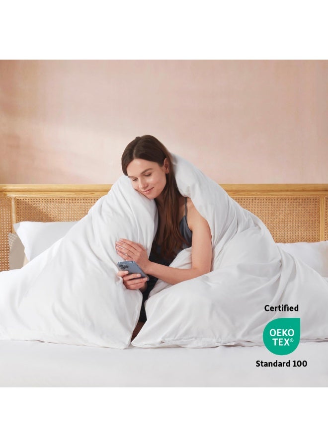White Duvet Cover Queen Size Soft Queen Duvet Cover Set 3 Piece Double Brushed Queen Size Duvet Covers With Button Closure 1 Duvet Cover 90X90 Inches And 2 Pillow Shams - Image 3