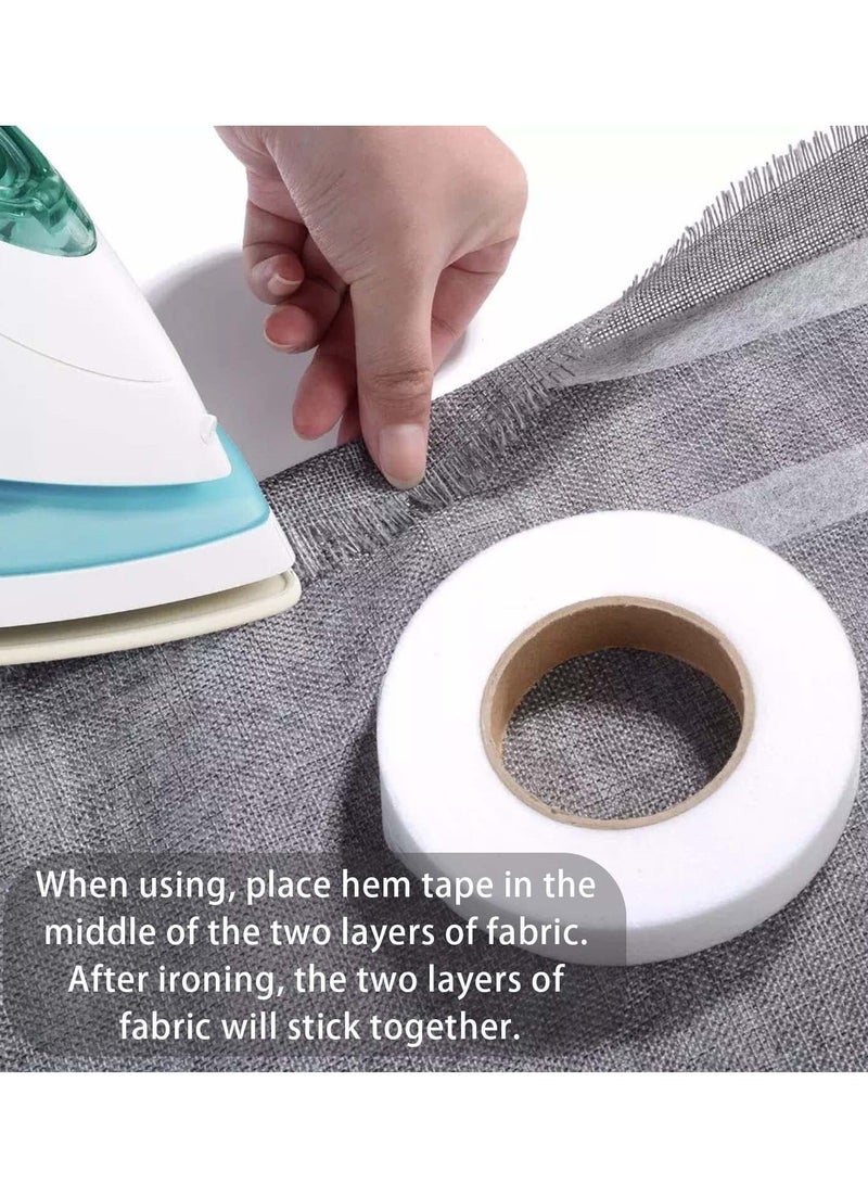 NIBEMINENT Iron-On Fabric Tape Heavy Duty Fusible Adhesive Hemming Strip to Repair Curtains, Clothes, Pants, Pillow Case, Uniform - No Sewing - Image 5