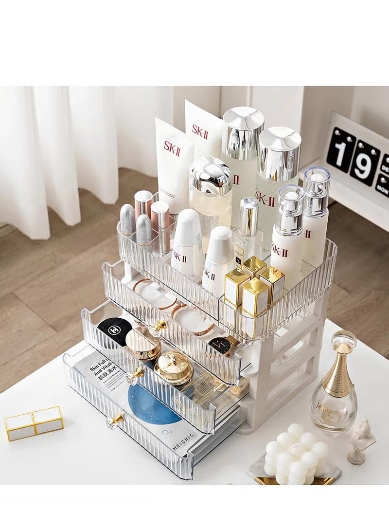 Skincare Organizer Makeup Organizer with 3 Large Drawers Countertop Organizer for Cosmetics Ideal for Bathroom and Bedroom Vanity Countertops Desk Storage Holder for Lipstick Brushes and Nail Polish - Image 5