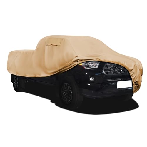 JURMON Heavy Duty Outdoor Car Cover Custom Fit for Toyota Tacoma, Windproof All Weather Waterproof Sun Rain UV Dust Snow Protection Outdoor Car Covers - Image 1