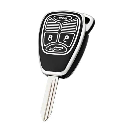 CHATYYD Key Fob Cover for Jeep Soft TPU Car Key Cover Compatible with Jeep Liberty 20052012 Wrangler Compass Patriot 20072017 Accessories Black - Image 1