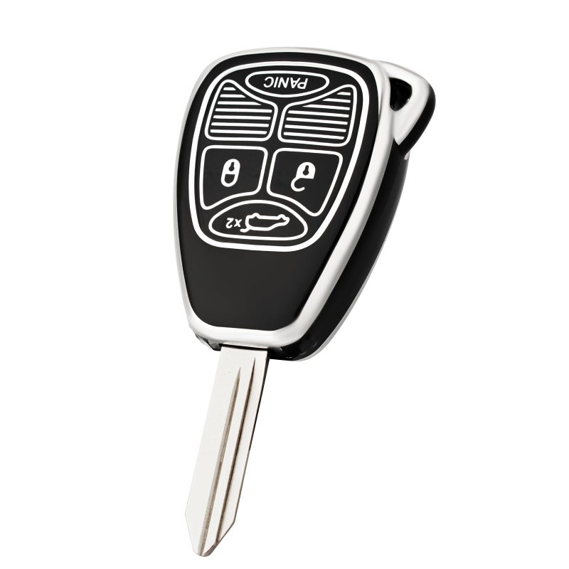 CHATYYD Key Fob Cover for Jeep Soft TPU Car Key Cover Compatible with Jeep Liberty 20052012 Wrangler Compass Patriot 20072017 Accessories Black - Image 3