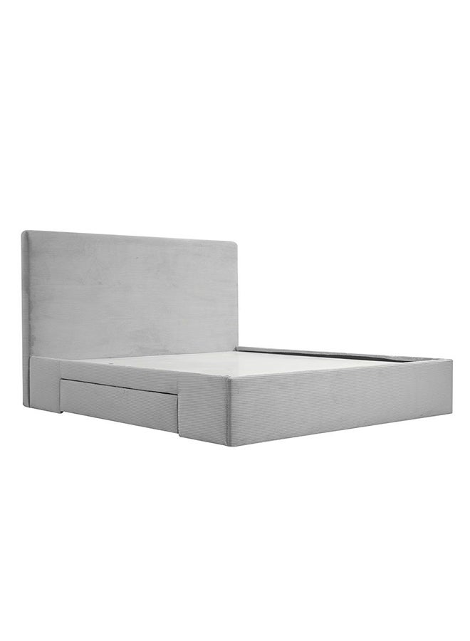 DANUBE HOME سرير ويسلي كينج من دانوب هوم مع 4 أدراج بتصميم عصري قوي وإطار سرير مزدوج خشبي أثاث طول 218 × عرض 192 × ارتفاع 121 سم رمادي غامق - Image 4