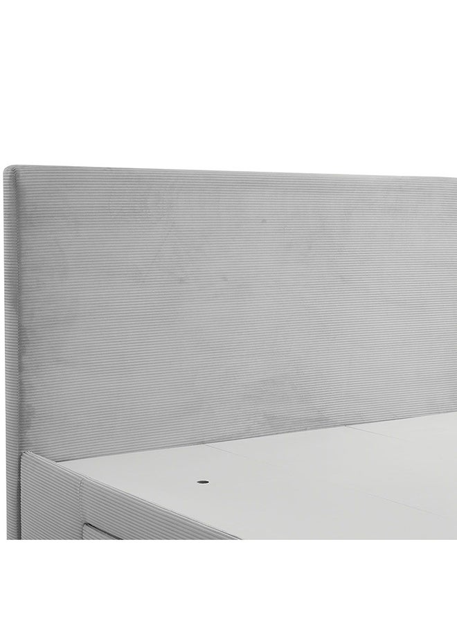 DANUBE HOME سرير ويسلي كينج من دانوب هوم مع 4 أدراج بتصميم عصري قوي وإطار سرير مزدوج خشبي أثاث طول 218 × عرض 192 × ارتفاع 121 سم رمادي غامق - Image 5