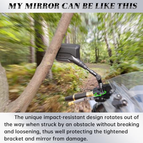 SHEJISI Motorcycle Mirrors,ATV Mirrors (2Pack) with Impact Resistance,Anti-glare with Rainproof,with7/8" Handlebar Mounts,Motorcycle Mirrors for Handlebars fit Suzuki,Honda,Grom,Yamaha,Kawasaki,Ducati - Image 2
