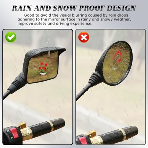 SHEJISI Motorcycle Mirrors,ATV Mirrors (2Pack) with Impact Resistance,Anti-glare with Rainproof,with7/8" Handlebar Mounts,Motorcycle Mirrors for Handlebars fit Suzuki,Honda,Grom,Yamaha,Kawasaki,Ducati - Image 3