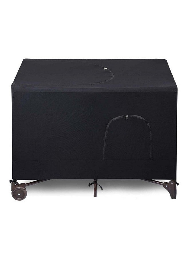 crayfomo Crib Blackout Cover For Pack N Play Stretchy Blackout Tent Breathable Portable Travel Crib Shades Baby Crib Canopy Cover For Indoor & Outdoor (Black) - Image 5