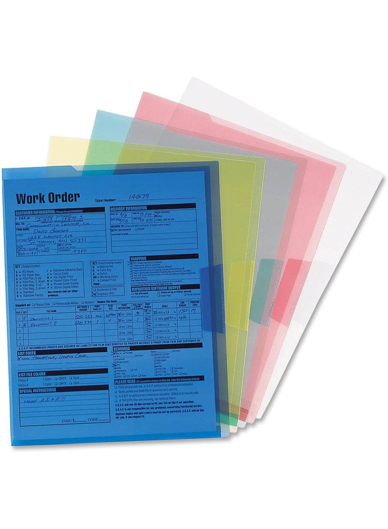 Smead Smead Organized Up Poly Translucent Project Jacket, Letter Size, Assorted Colors, 5 per Pack (85750)  - Image 1