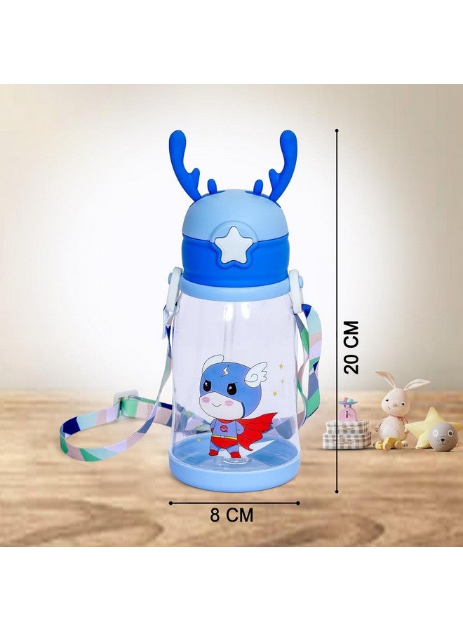 PARTEET Cute Panda Sipper with Straw & Strap for Kids Anti Leak Sipper for Boys & Girls for School, Panda Printed Water Bottle, Large Capacity 500 ML Water Bottle For Kids (Assorted Design) - Image 2