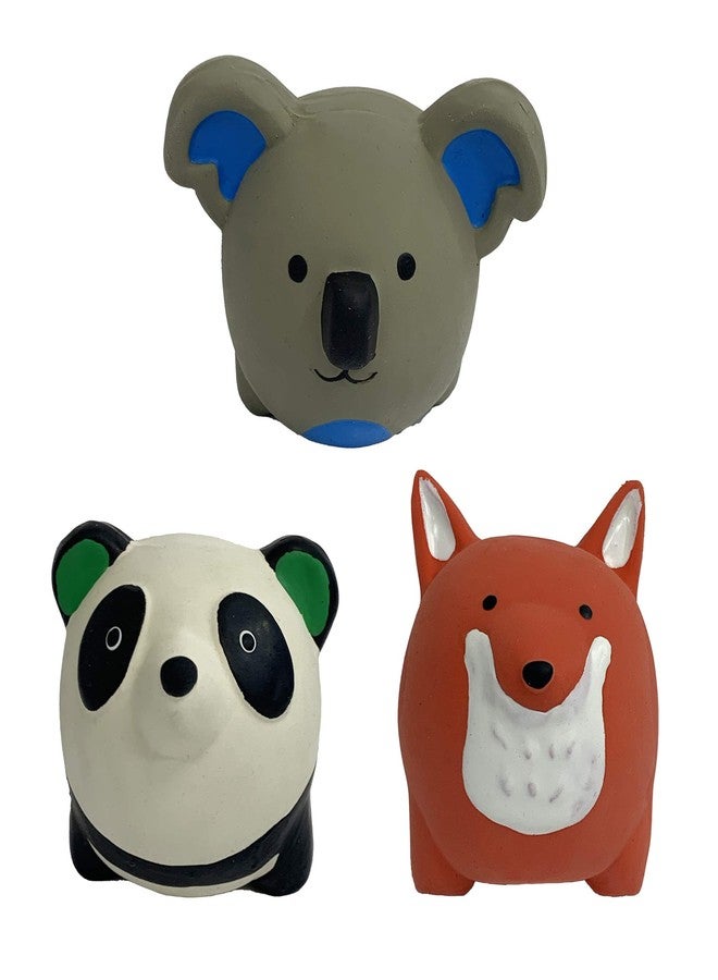 Multipet MiniPet Latex Round Animals 2.5" Dog Toy (3 Pack Bundle) - Image 1