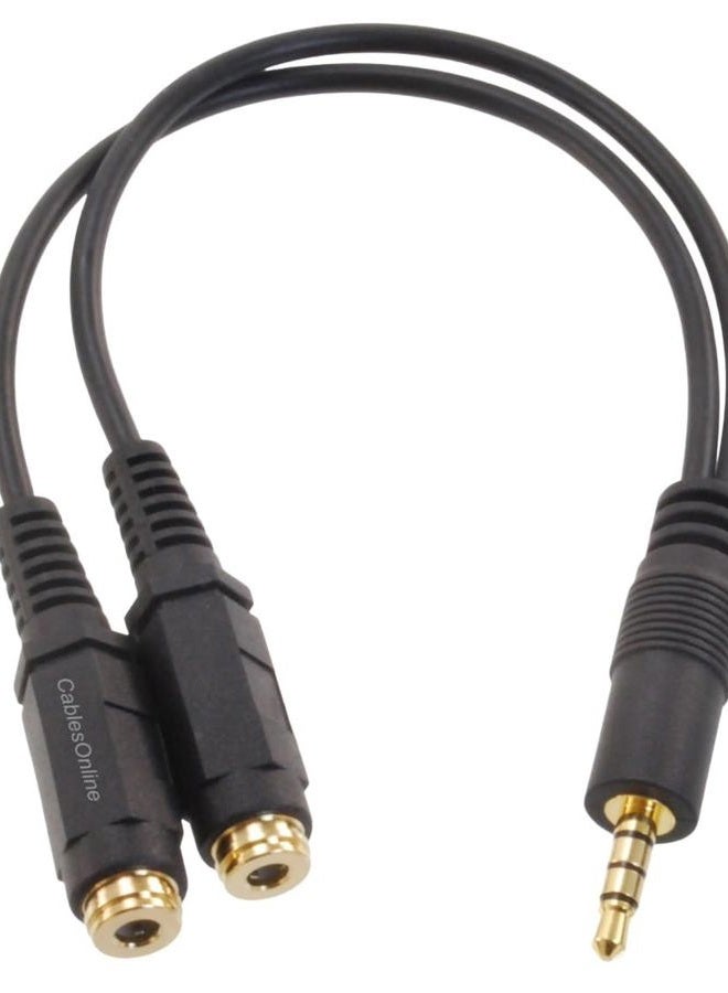 CablesOnline 3.5mm TRRS Male to Dual TRRS Female Stereo 4-Pole Splitter Cable (IP-Y02) - Image 1